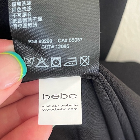 Bebe Little Black Dress with Plunging Deep V Neckline black 4 NEW - Picture 10 of 14